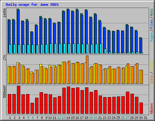 Daily usage for June 2021