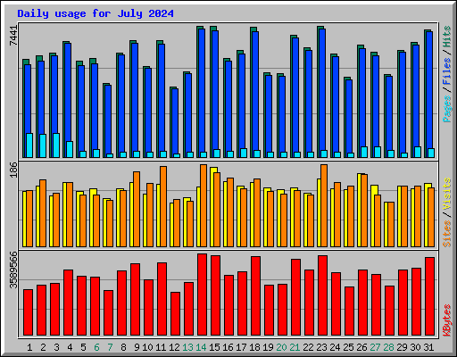 Daily usage for July 2024