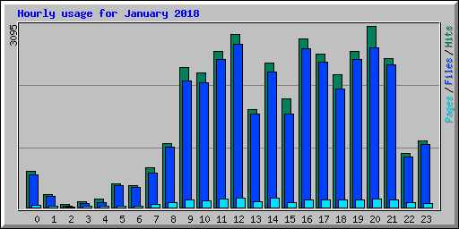 Hourly usage for January 2018
