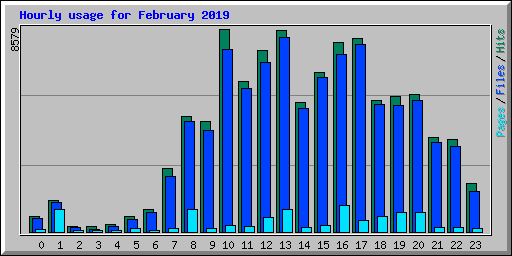 Hourly usage for February 2019