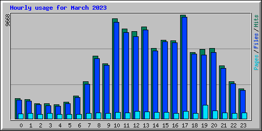 Hourly usage for March 2023