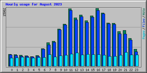 Hourly usage for August 2023