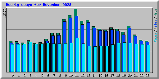 Hourly usage for November 2023