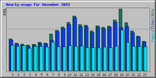 Hourly usage for December 2023